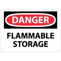 National Marker Co NMC OSHA Sign, Danger Flammable Storage, 10in X 14in, White/Red/Black D534PB